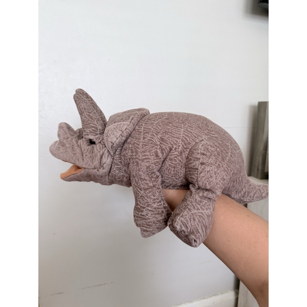Folktails By Folkmanis Triceratops‎ Full Body Hand Puppet Dinosaur Plush